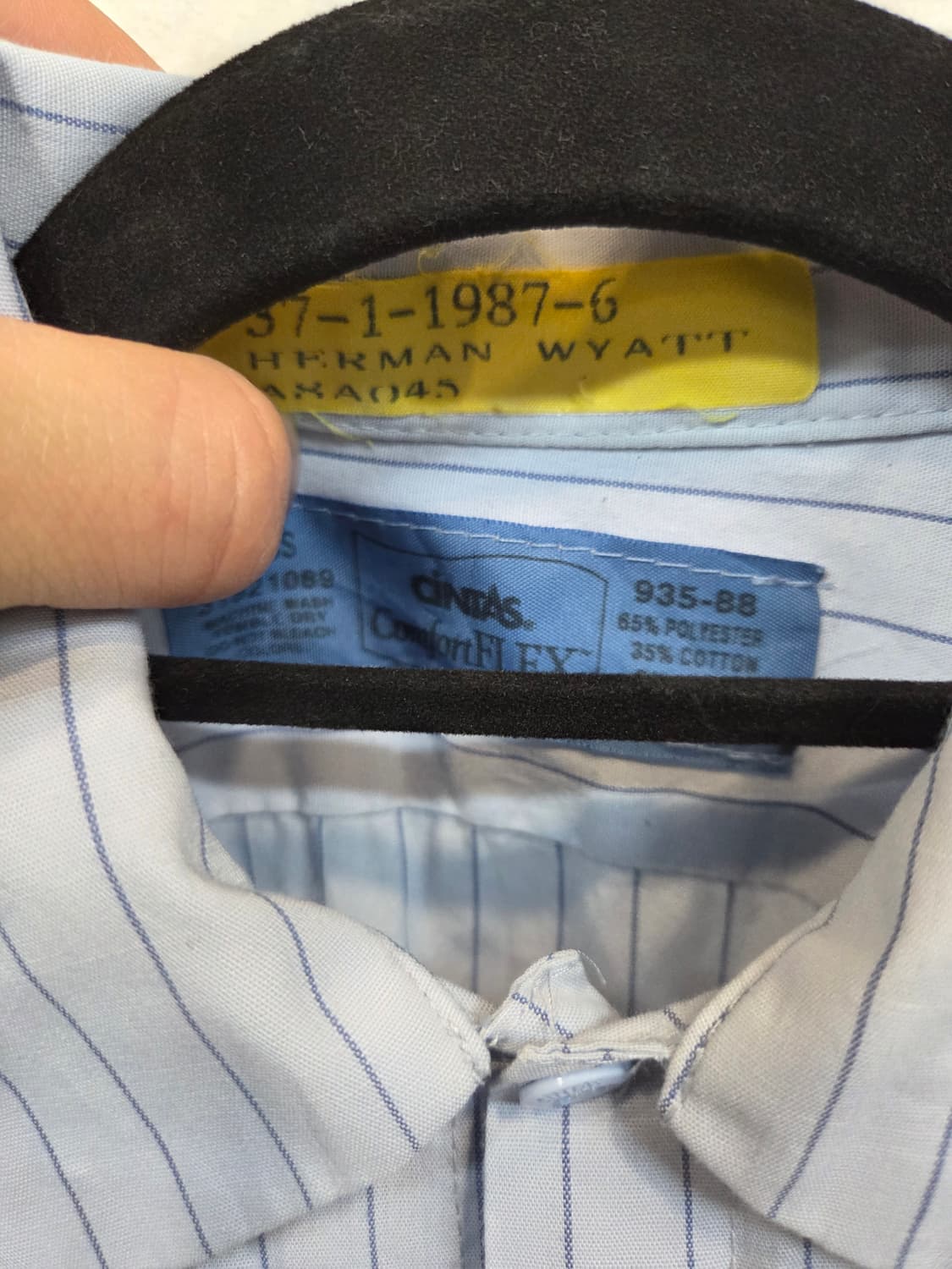 빈티지 usa 90s 신타스 스트라이프 프린팅 패치로고 셔츠반팔 L 상품이미지4