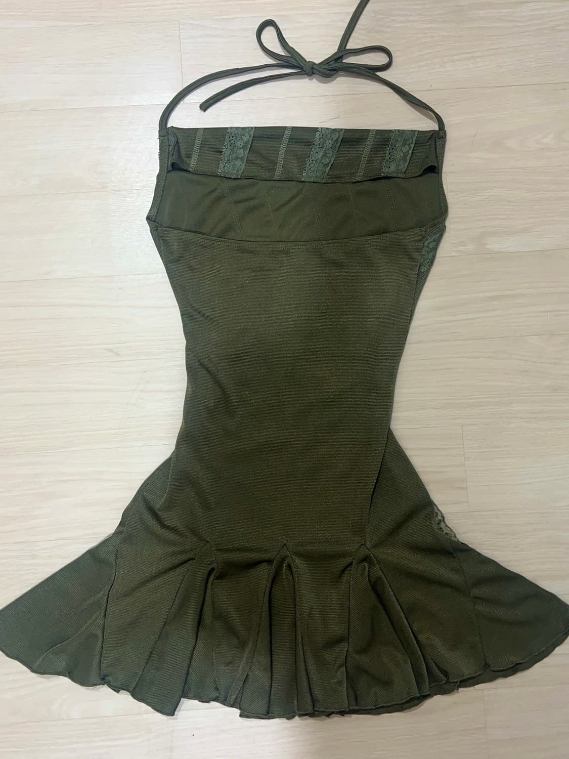 빈티지 딥그린 카키 페어리 원피스 그런지페어리 보헤미안 핀터깔 상품이미지4