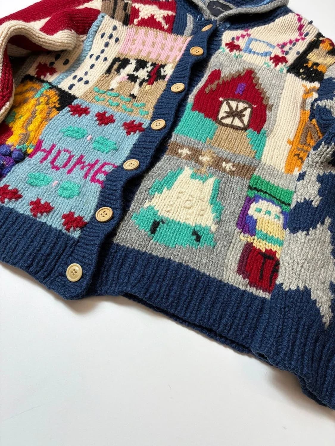 IMAGINE 80's 핸드메이드 멀티 니트 가디건 PN8543 상품이미지4