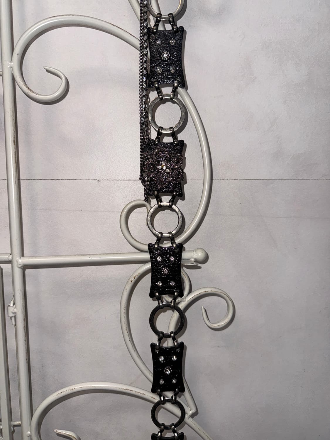 Black flower charm cubic chain belt 상품이미지7