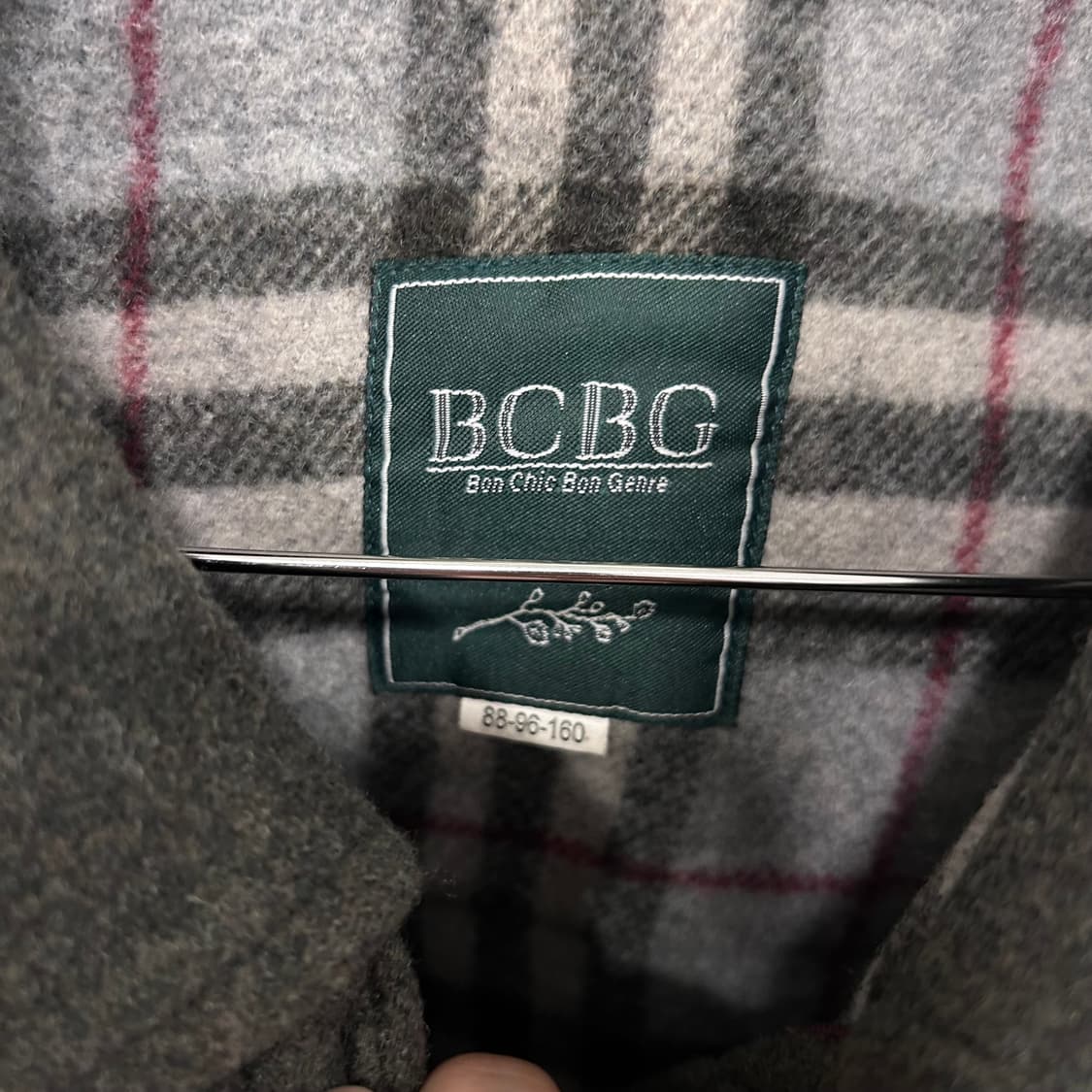 BCBG 여성 숄더패치 후드 울 더플 롱코트 상품이미지3