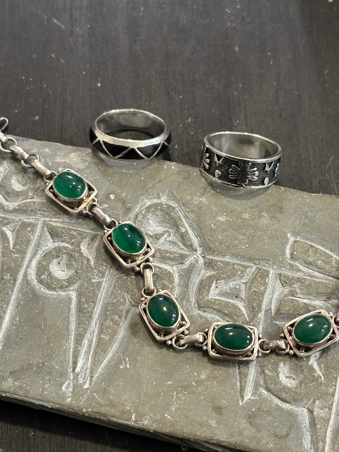 Vintage Green Quartz 925Silver Bracelet 상품이미지4