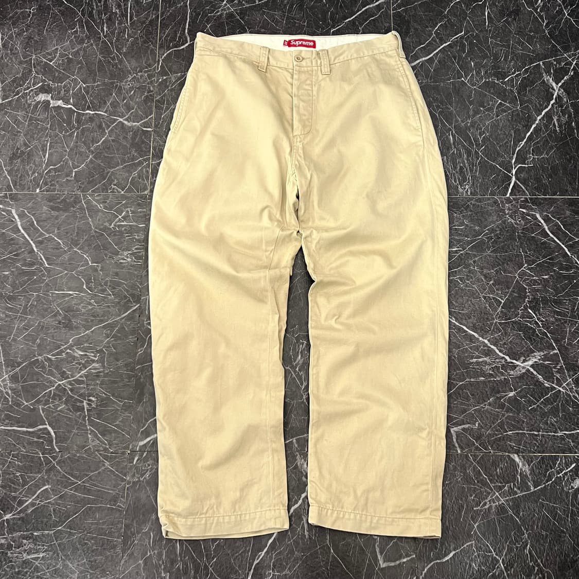 슈프림 로고 코튼 치노 팬츠 베이지 상품이미지4