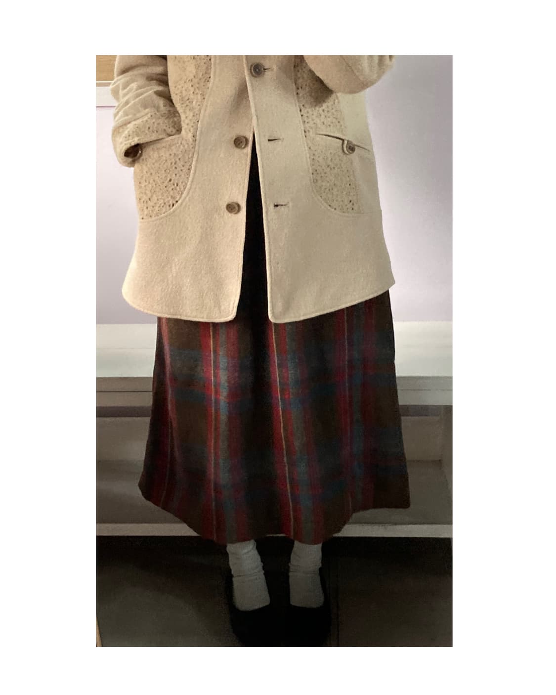 가을겨울 포근 체크 원피스 상품이미지5