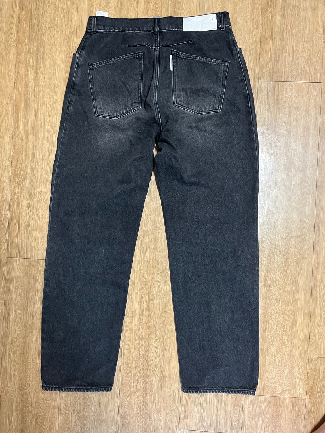 언어펙티드 원턱 와이드 데님 블랙 - M 상품이미지3