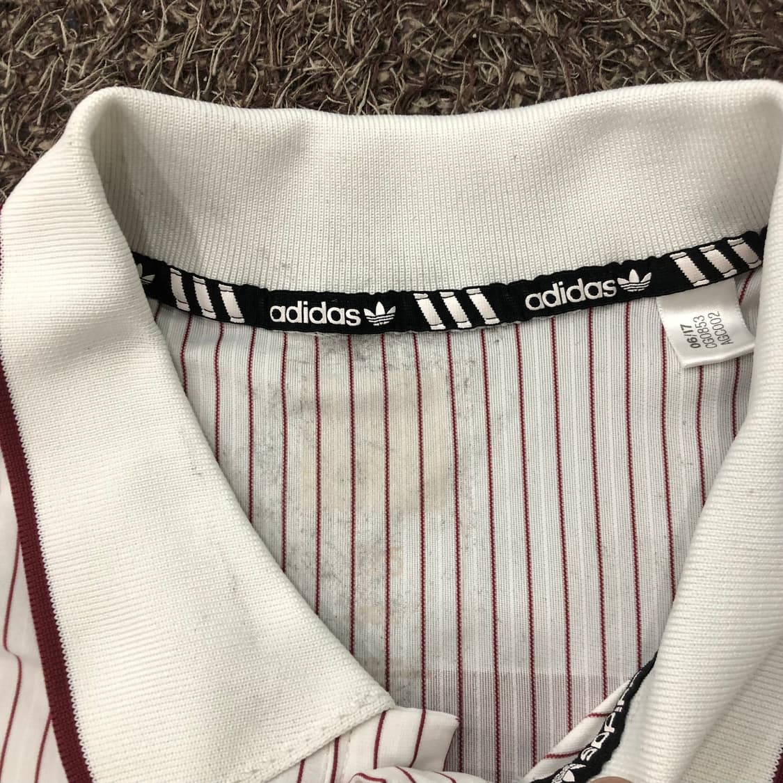 5XL 아디다스X에이셉 퍼그 화이트 버건디 풋볼 저지 반팔 티셔츠 상품이미지3