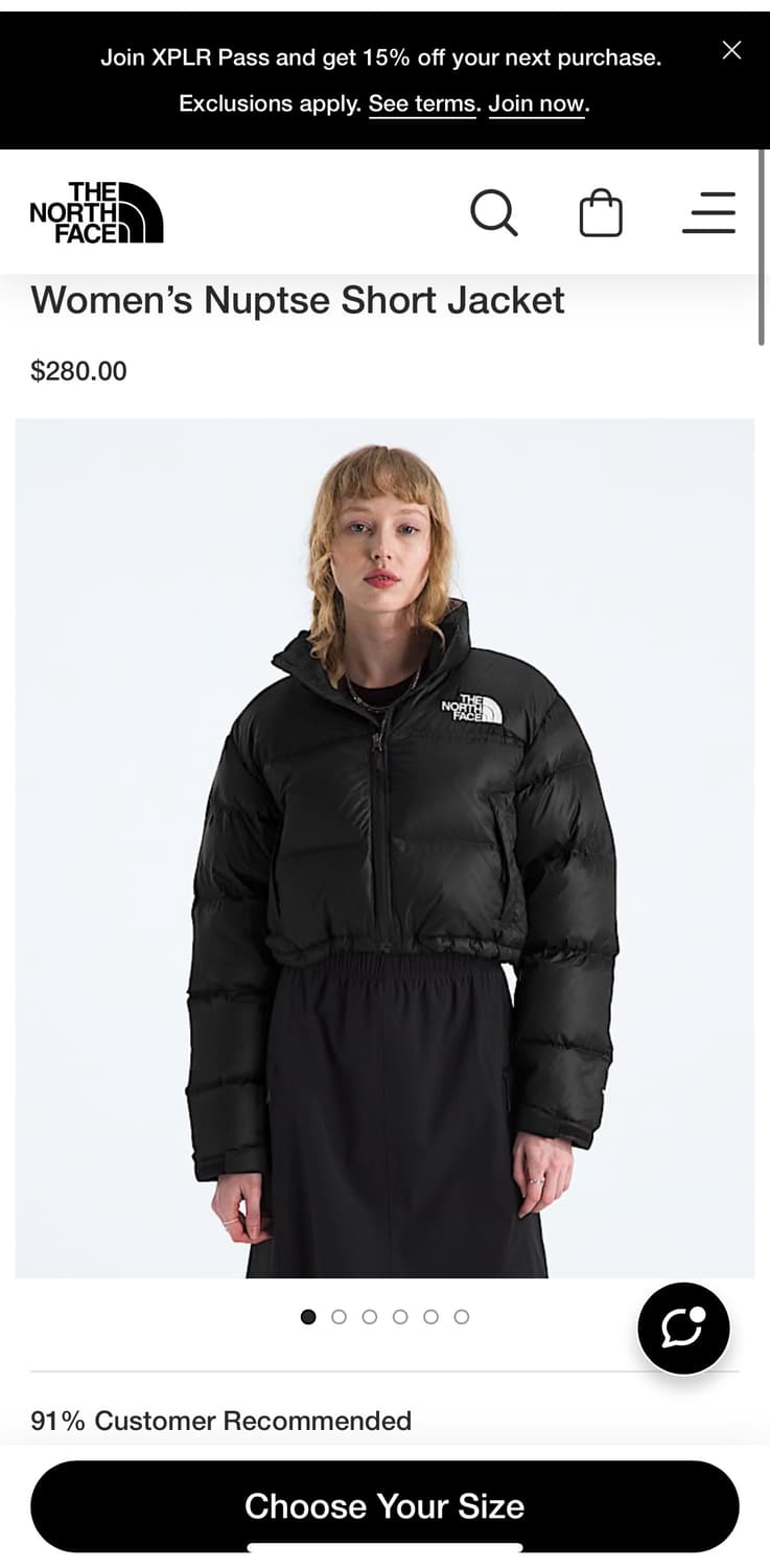 노스페으스 우먼 크롭 눕시  S  상품이미지8