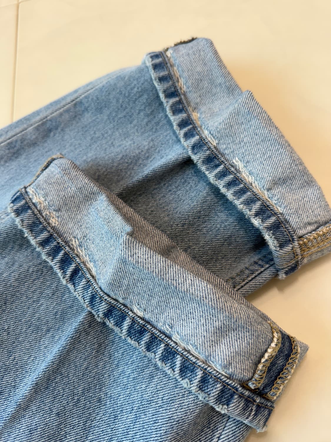 솔리드옴므 워싱 연청 데님 팬츠 50(33-34) 상품이미지6