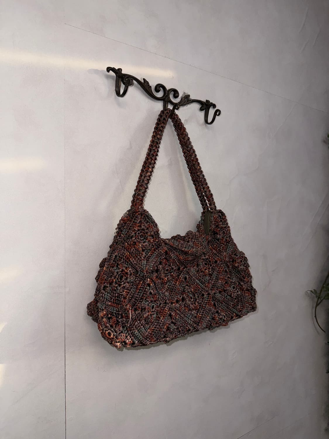 Ash brown bohemian crochet knit 숄더백 상품이미지2