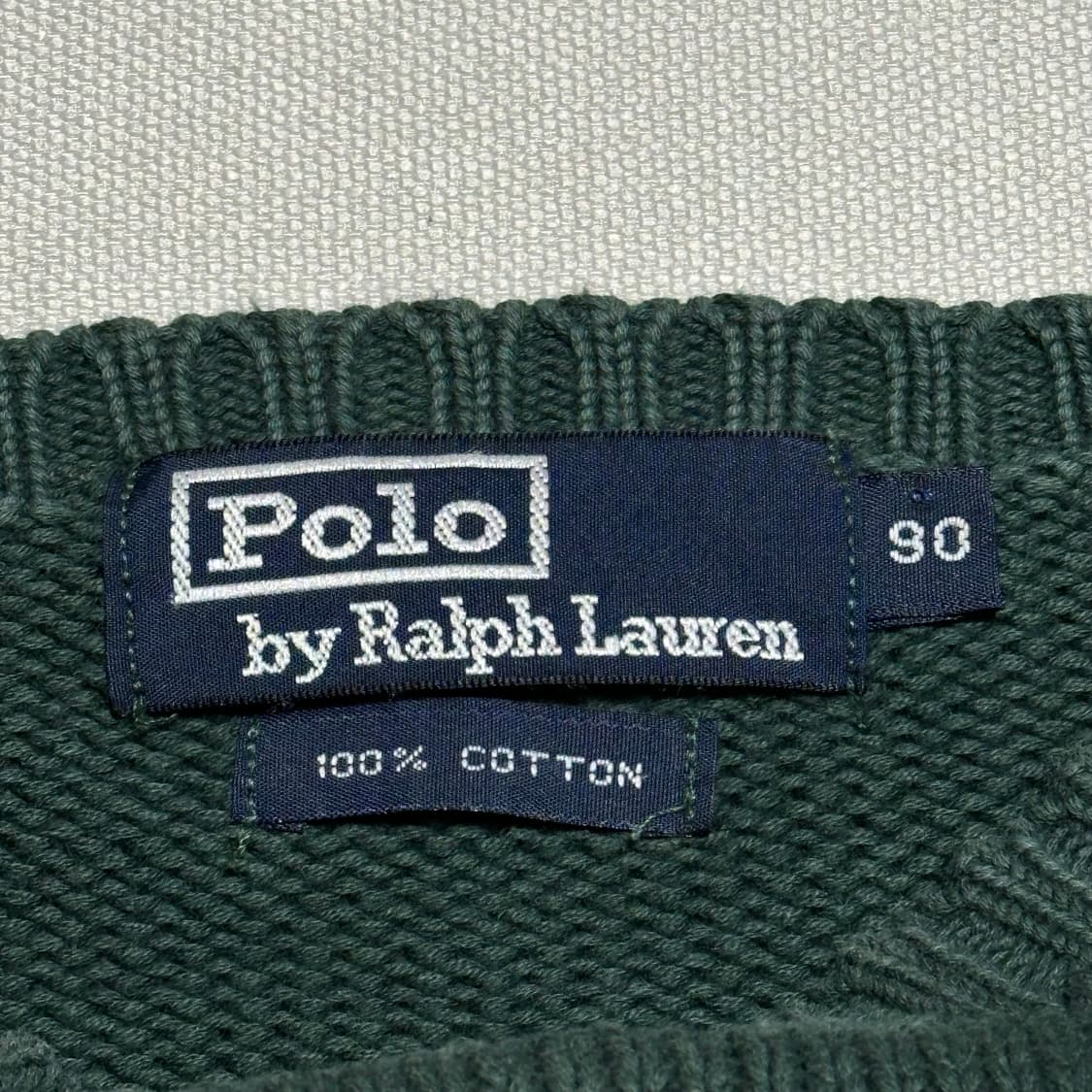 90 폴로랄프로렌 딥그린 코튼 니트 상품이미지4