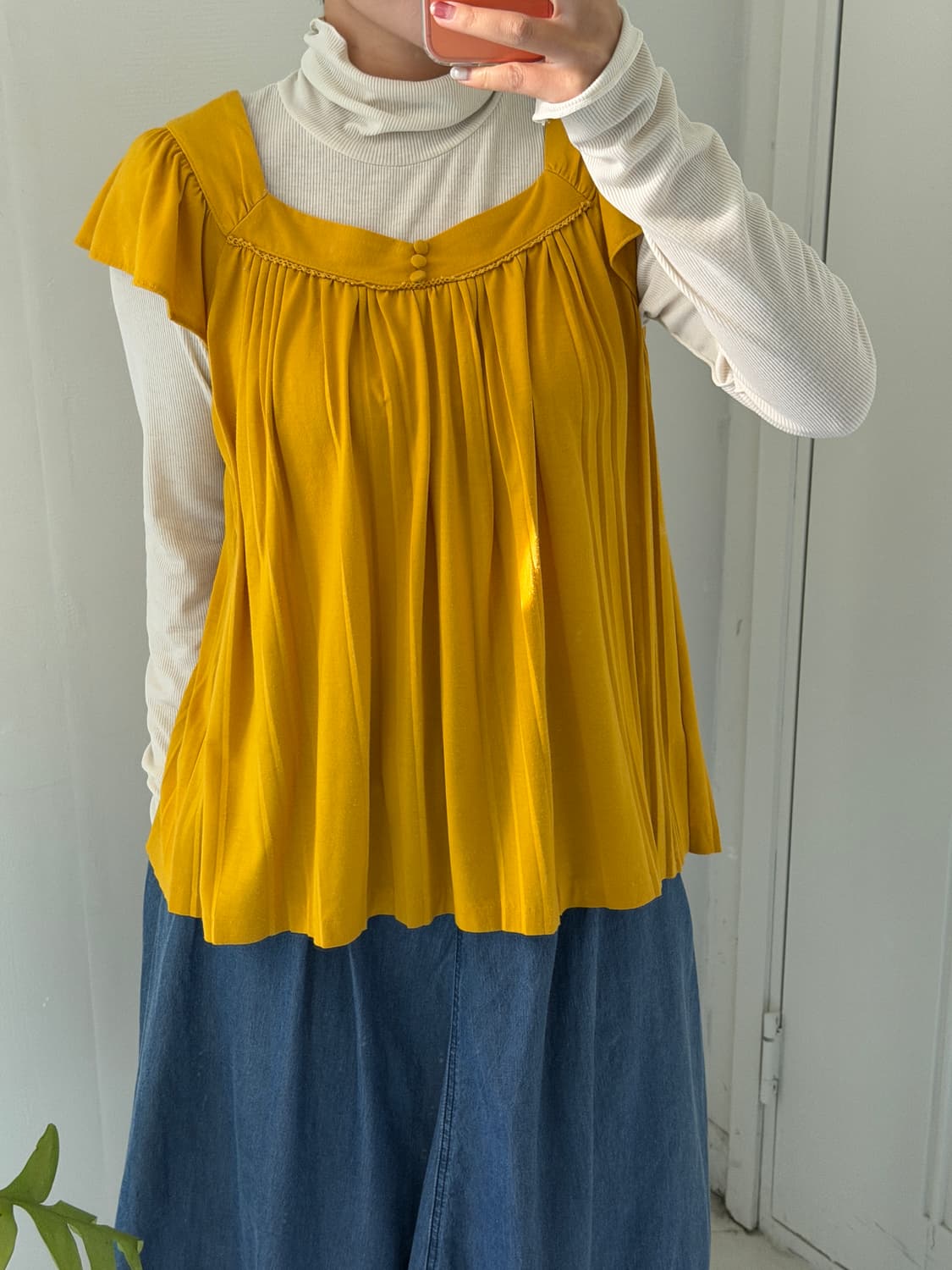 일본빈티지 모리 엘로우 반팔 상품이미지2