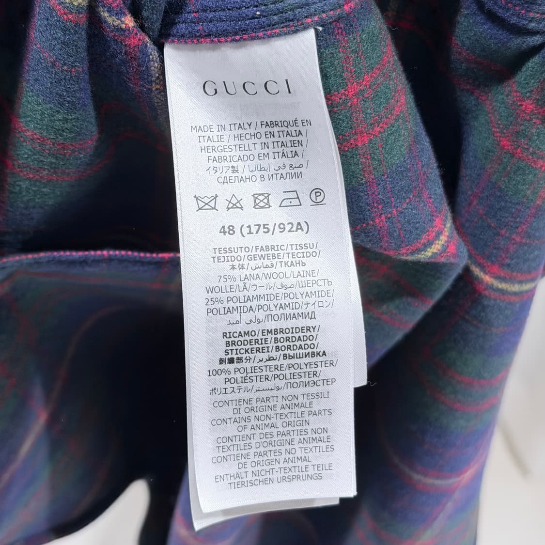 (S/48) / 구찌 플란넬 타탄 체크 셔츠 자켓 상품이미지6