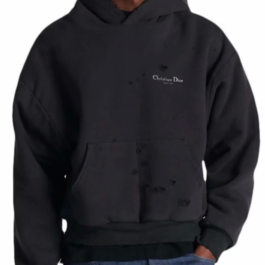 [S+급/오버핏S] 디올 꾸뛰르 백로고 후드티 블랙 상품이미지8