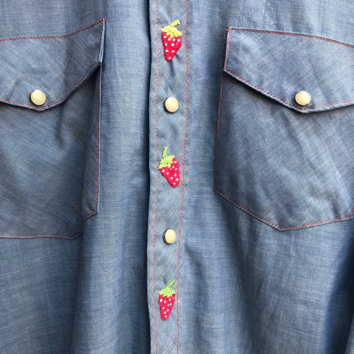 70s Bigmac chambray shirt-M 상품이미지4