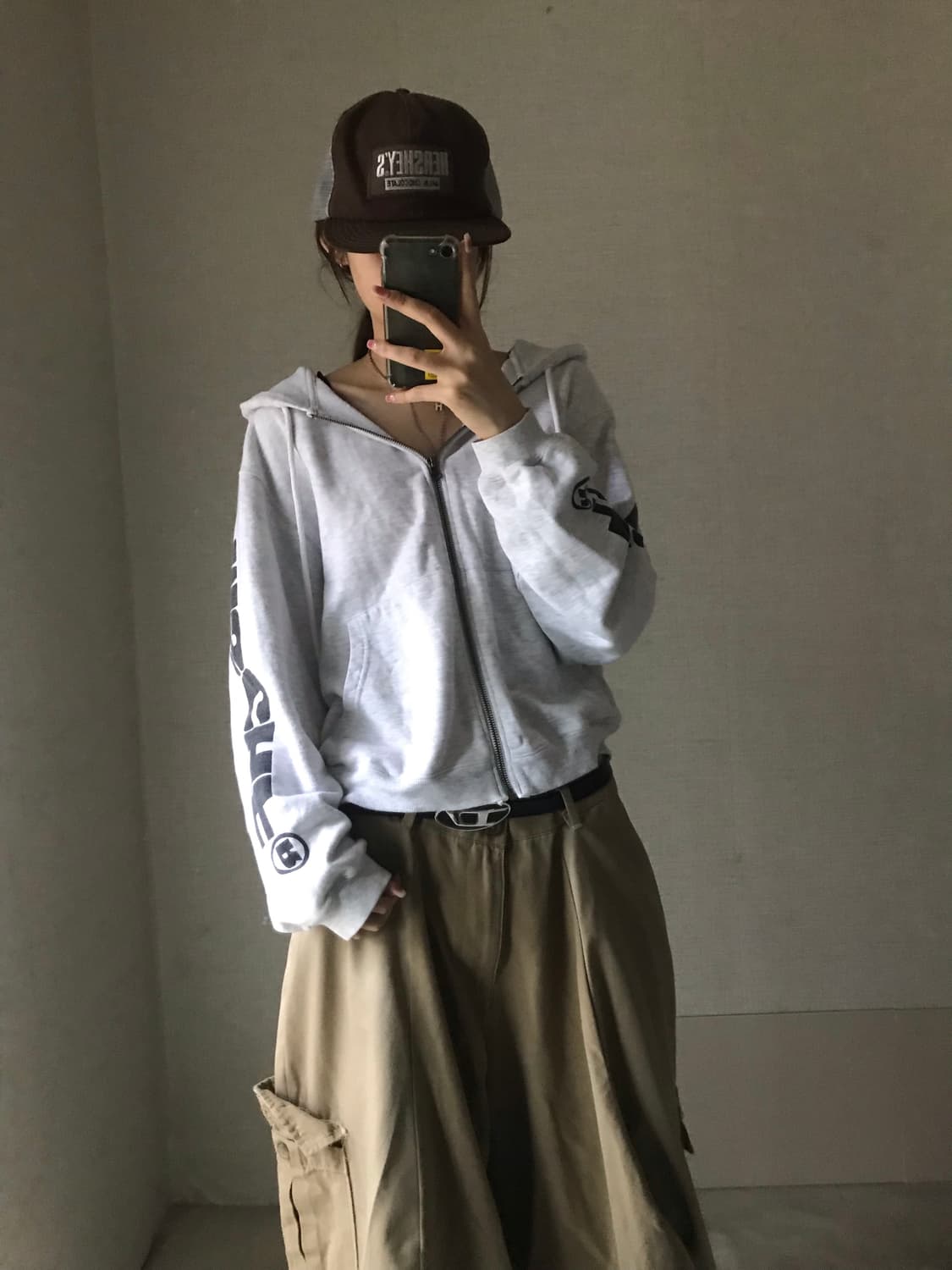 미스치프 사이드로고 후드집업 상품이미지4