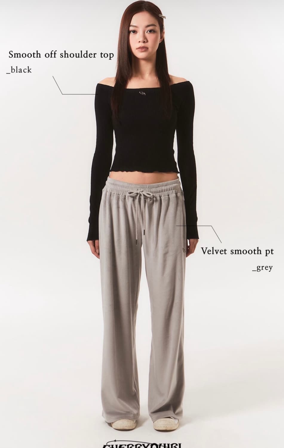 체리퀴리 벨벳 팬츠 상품이미지1