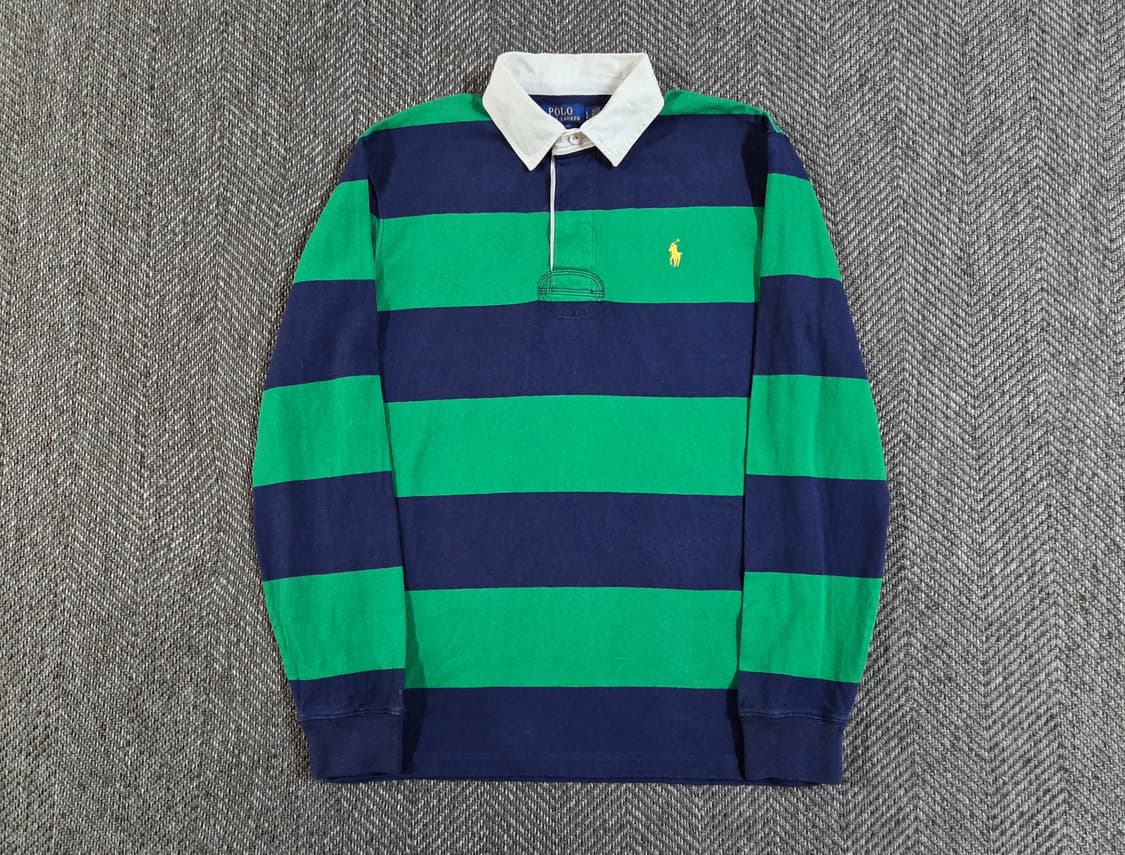 신형 QR 폴로 랄프로렌 그린 네이비 럭비 셔츠 상품이미지1
