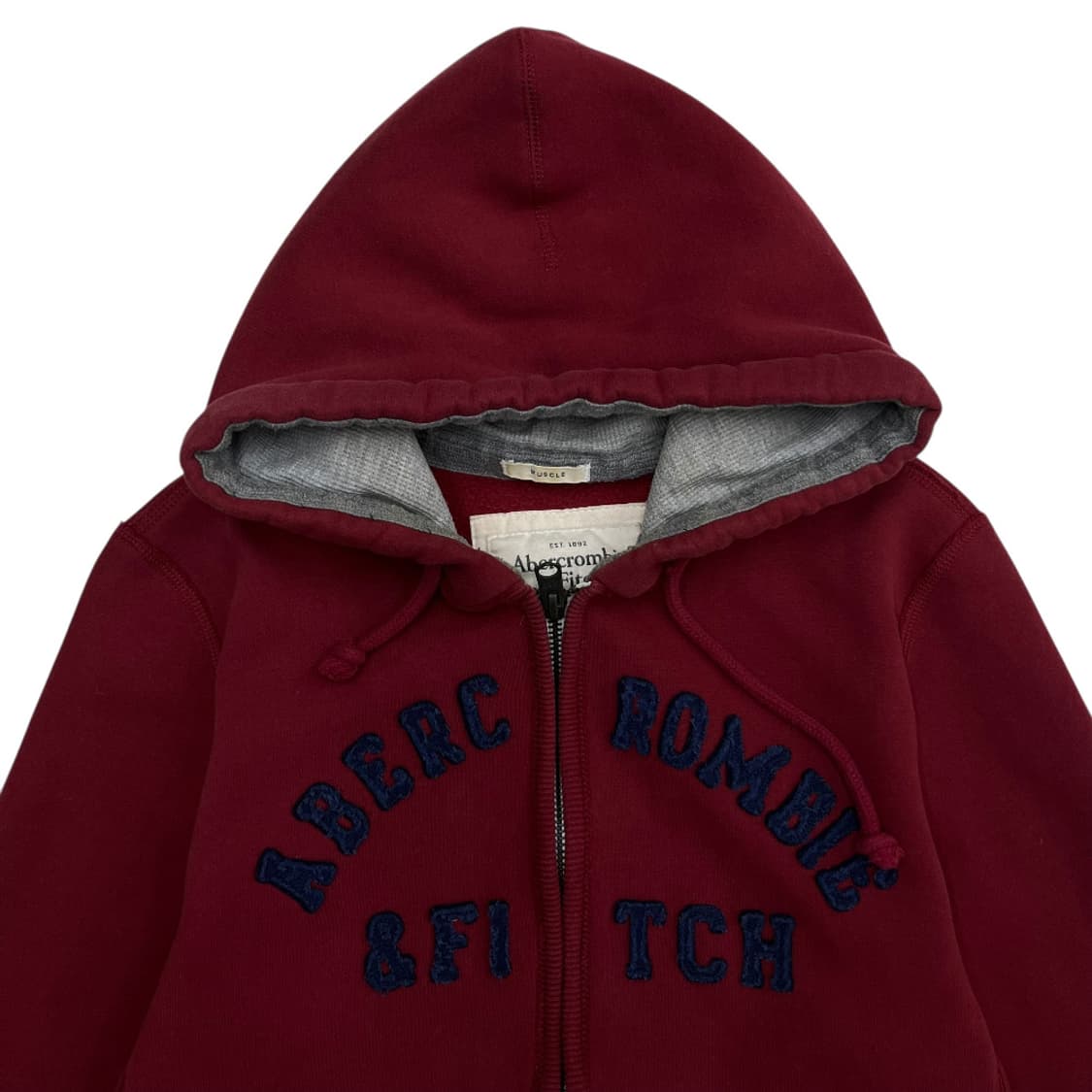아베크롬비 네이비 센터로고 딥버건디 후드집업 M 상품이미지4
