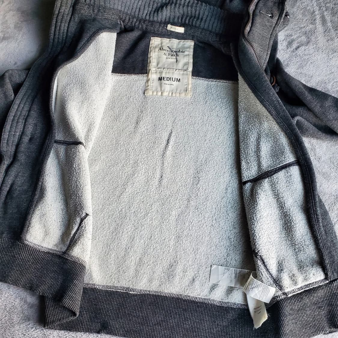 아베크롬비 앤 피치 빈티지 사슴 자수 버튼 후드 집업 상품이미지6