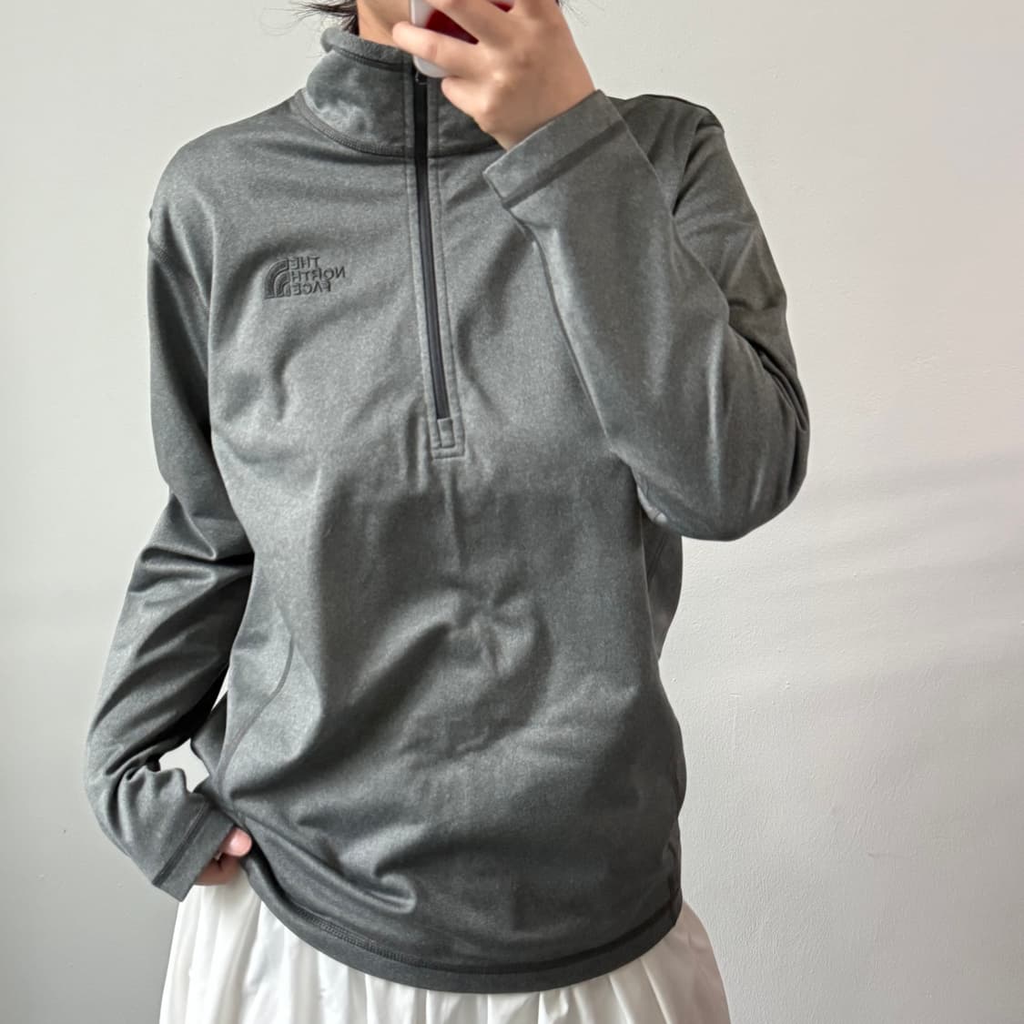 [M] 노스페이스 그레이 반집업 상품이미지2