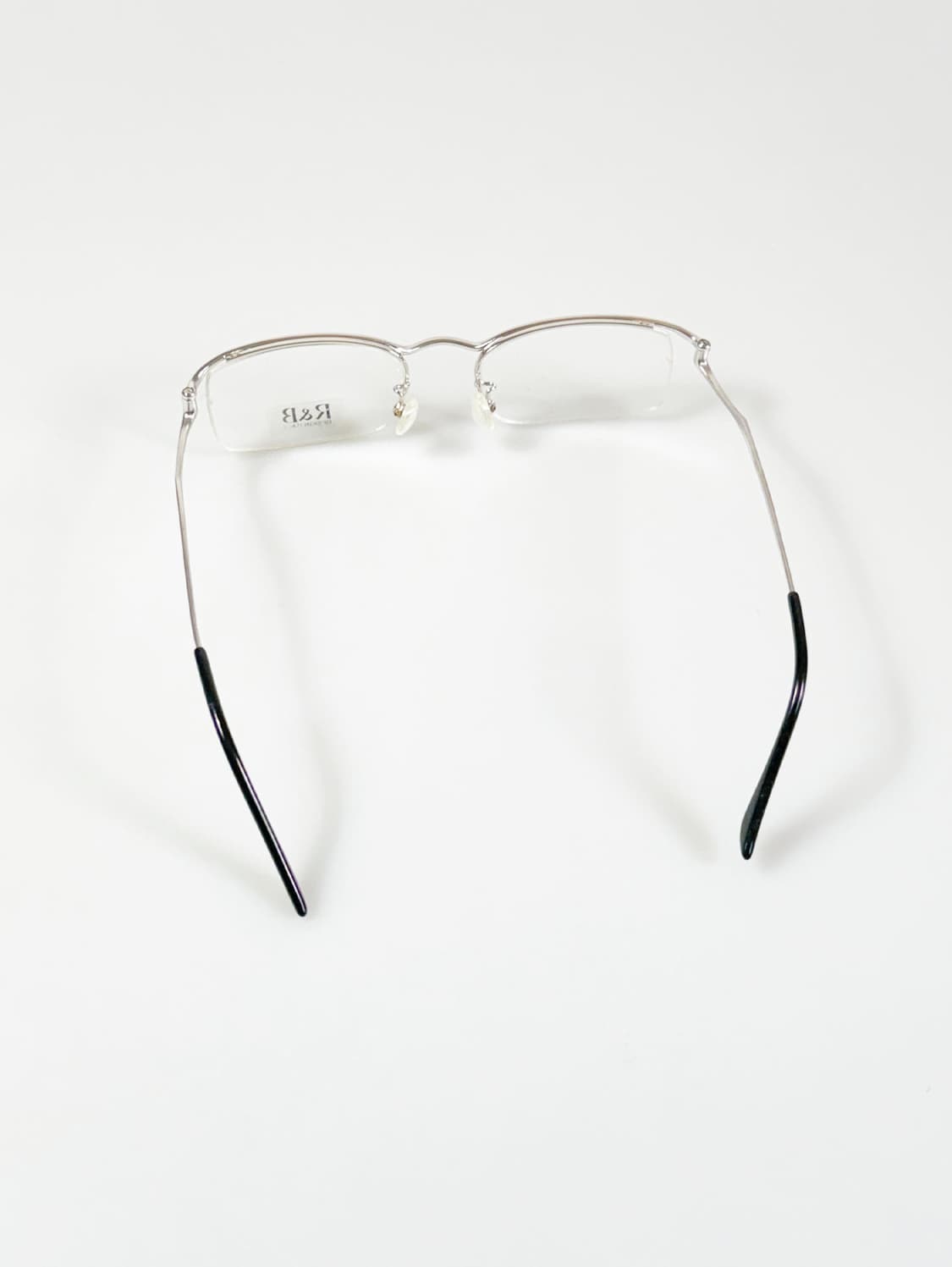 R&B EYEWEAR 실버 메탈 반무테 스퀘어 빈티지 안경 상품이미지5