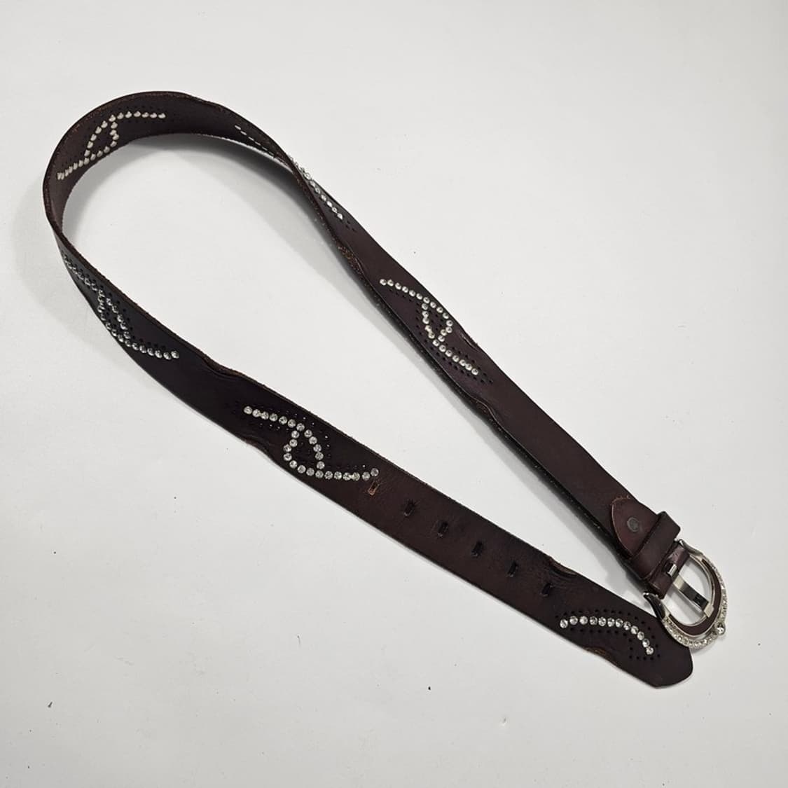 빈티지 큐빅 가죽 벨트 상품이미지3