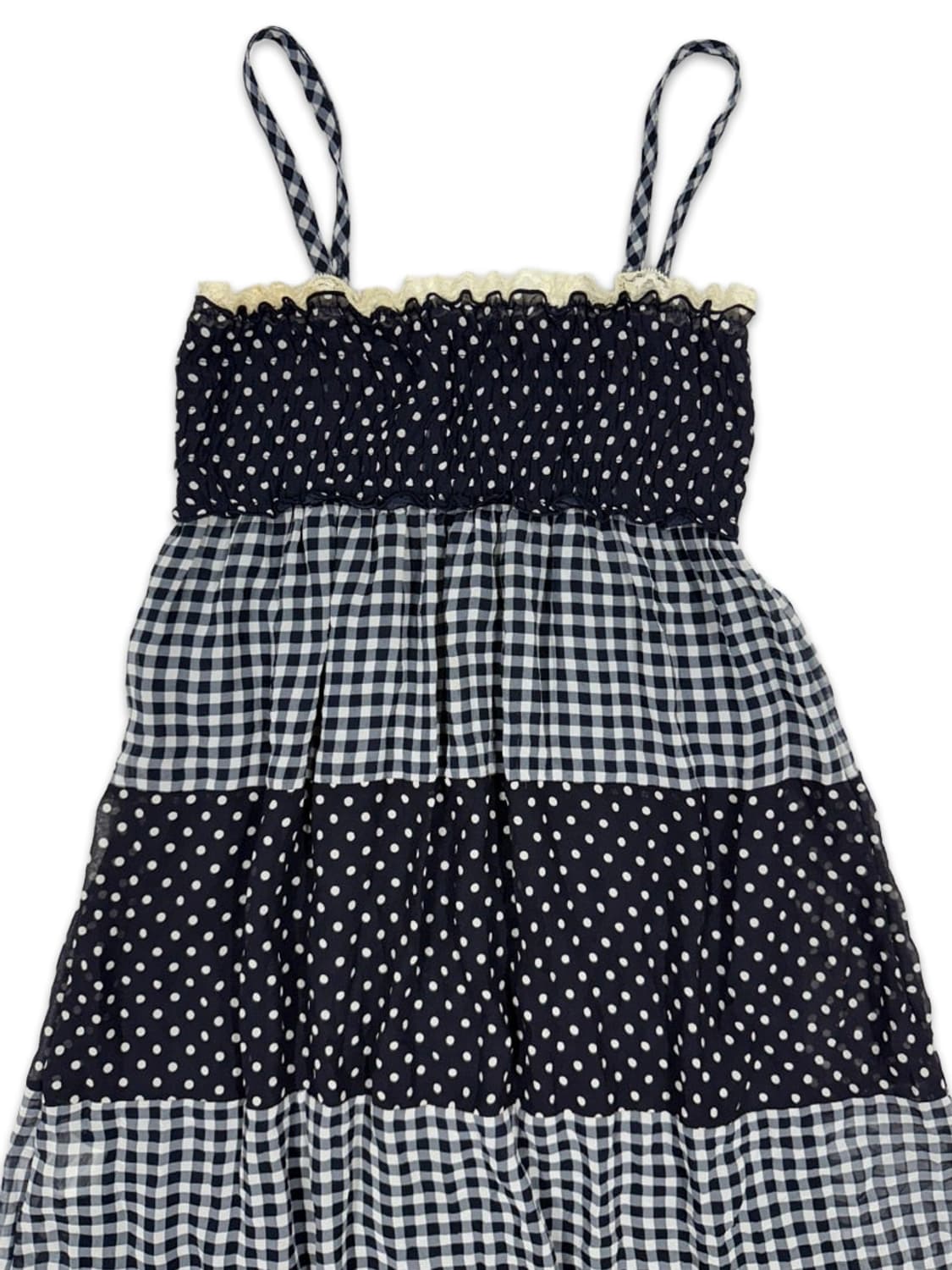 빈티지 네이비 도트 2way 원피스 스커트 상품이미지2