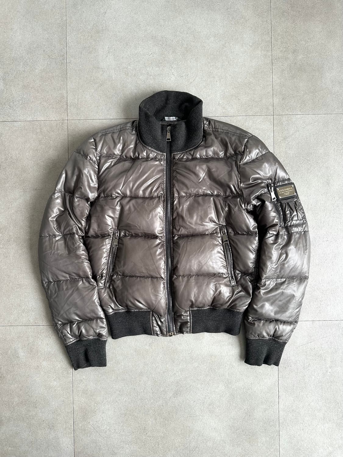 돌체앤가바나 2000s 애쉬그레이 패디드 봄버 자켓 상품이미지4