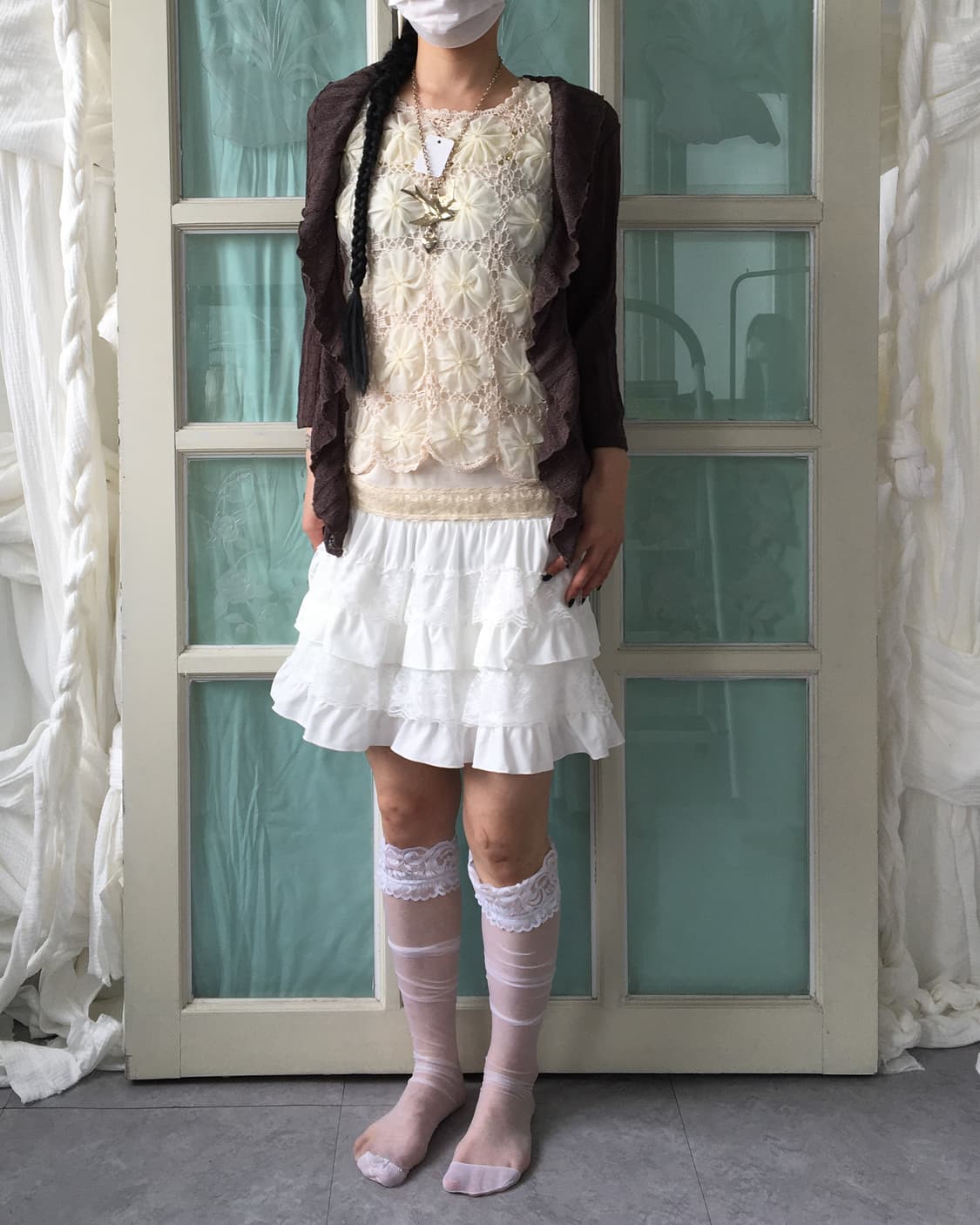 Ruffle point open cardigan 상품이미지7