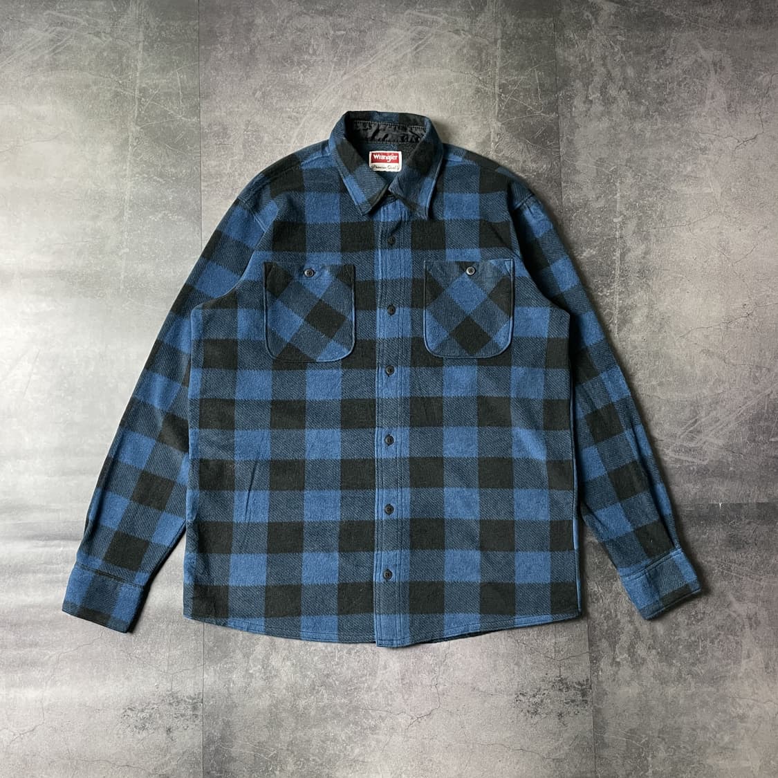 WRANGLER 랭글러 빈티지 블루 버팔로 체크 셔츠 A00328 상품이미지1