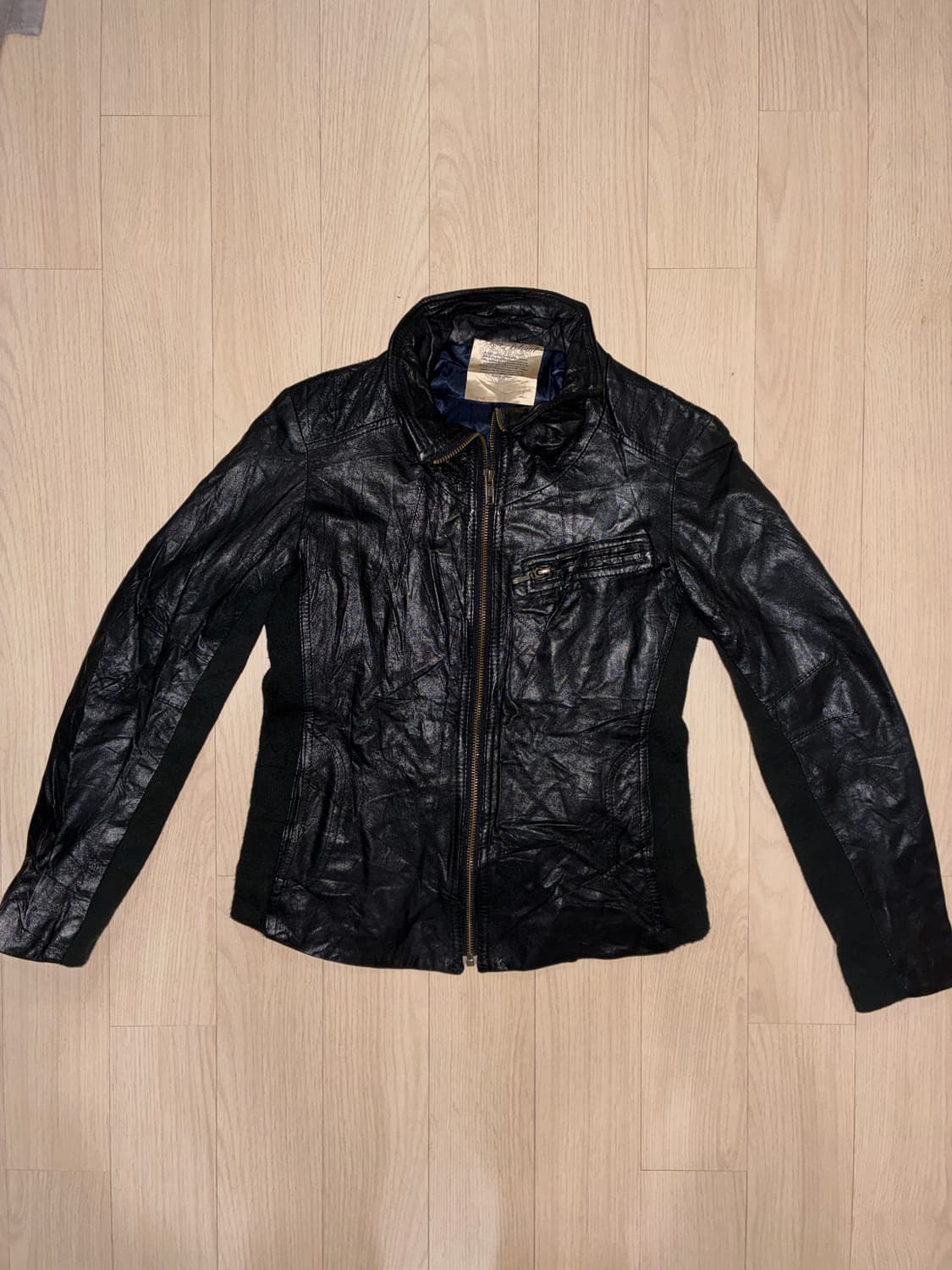 염소가죽 하이넥 레더자켓 상품이미지4