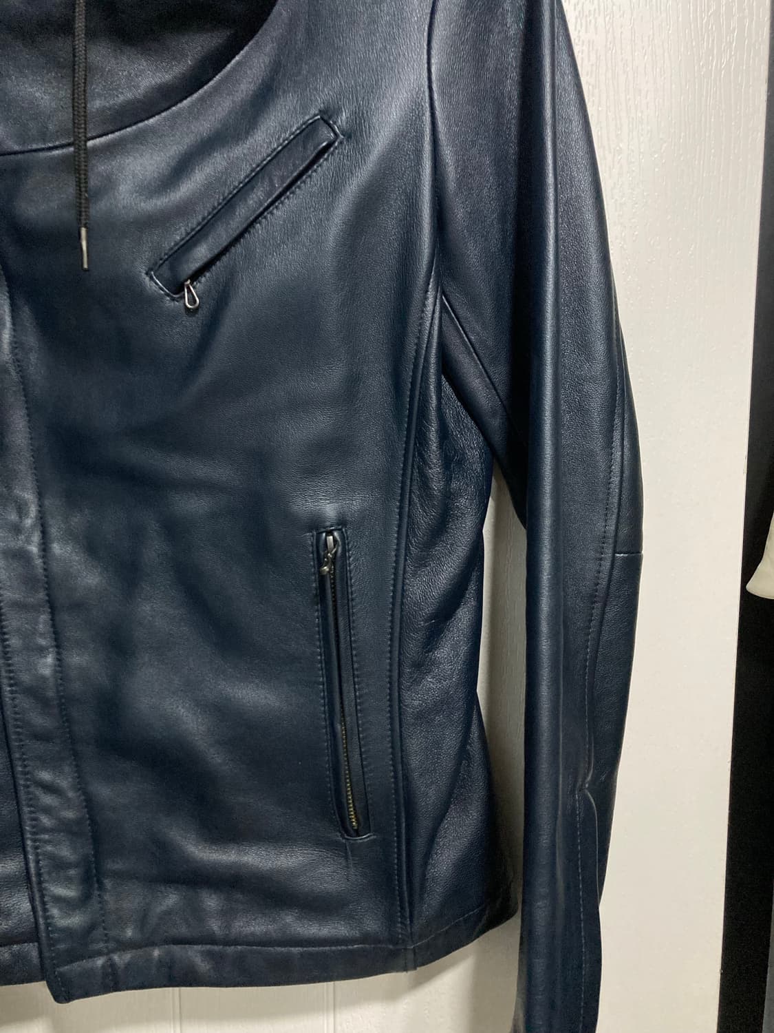 00s 캐서린햄넷 에일리언 후드 가죽 자켓 상품이미지6