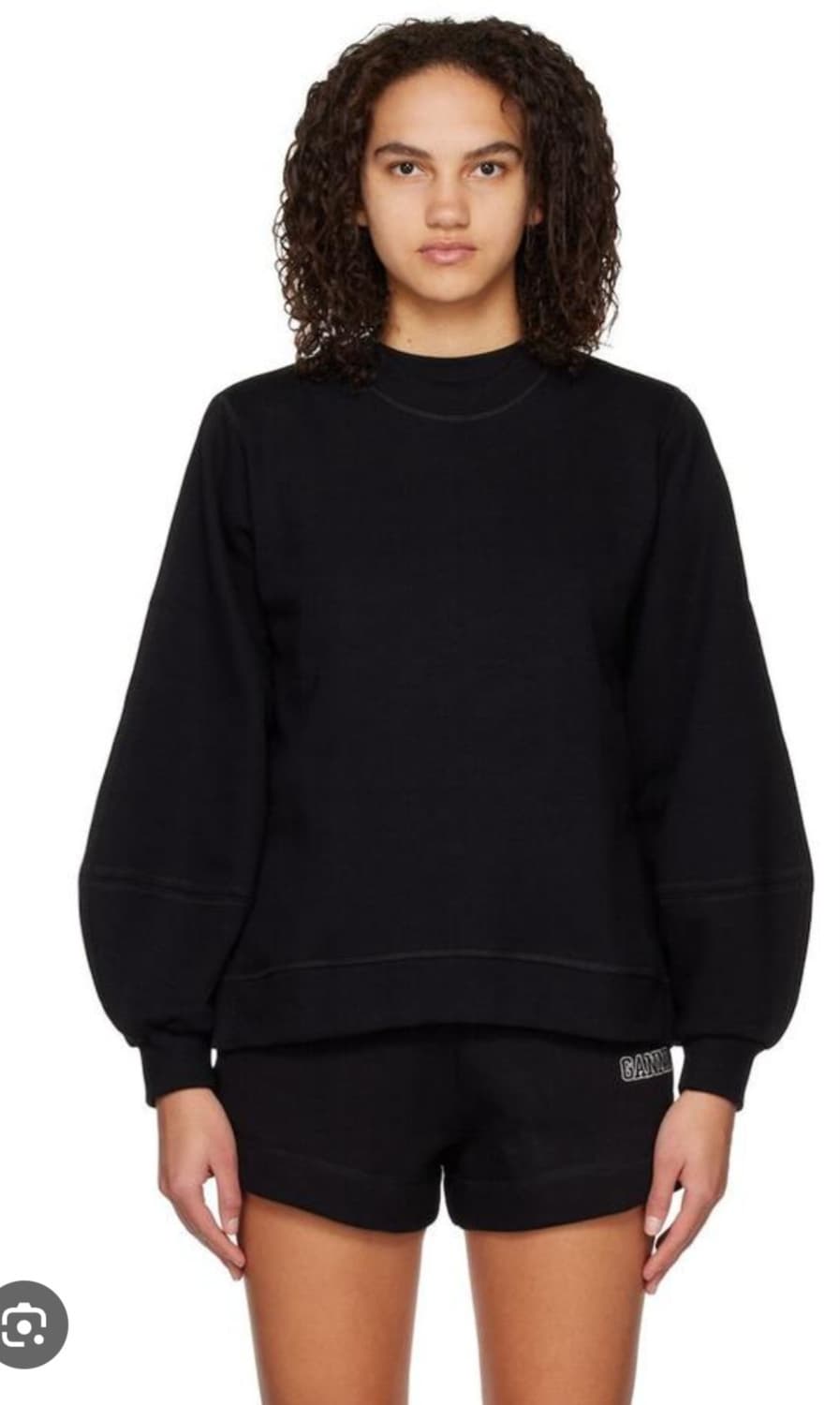 Ganni 가니 블랙 벌룬 슬리브 기모 맨투맨 상품이미지1