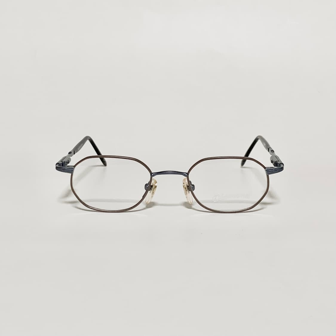 993 데드스탁 빈티지 안경테 레트로 육각형 엔틱 블루 풀메탈 남녀공용 상품이미지1