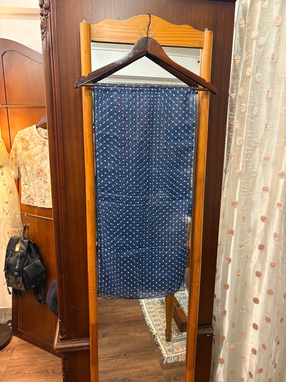 jpn vintage navy dot summer scarf 상품이미지3