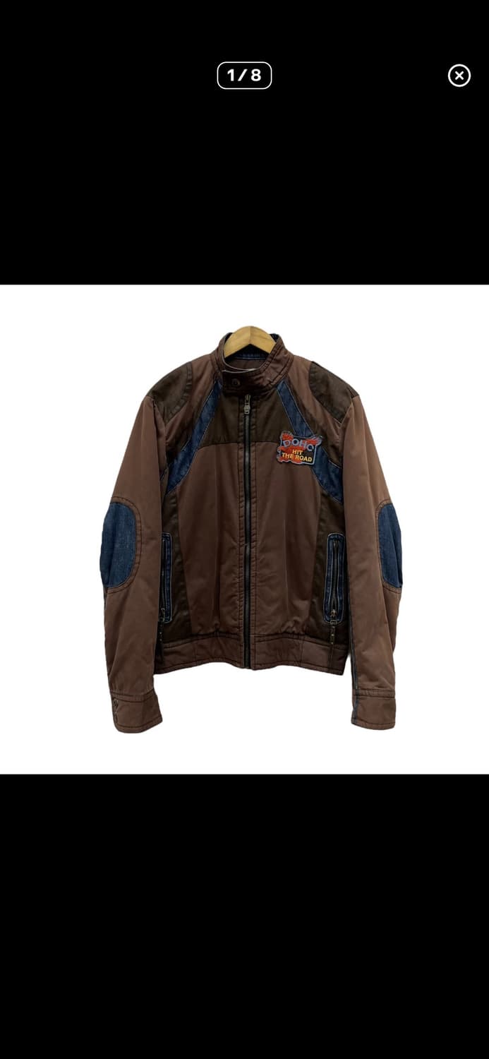 [L] DOHC 데님 레더 블럭 라이더 자켓 상품이미지1