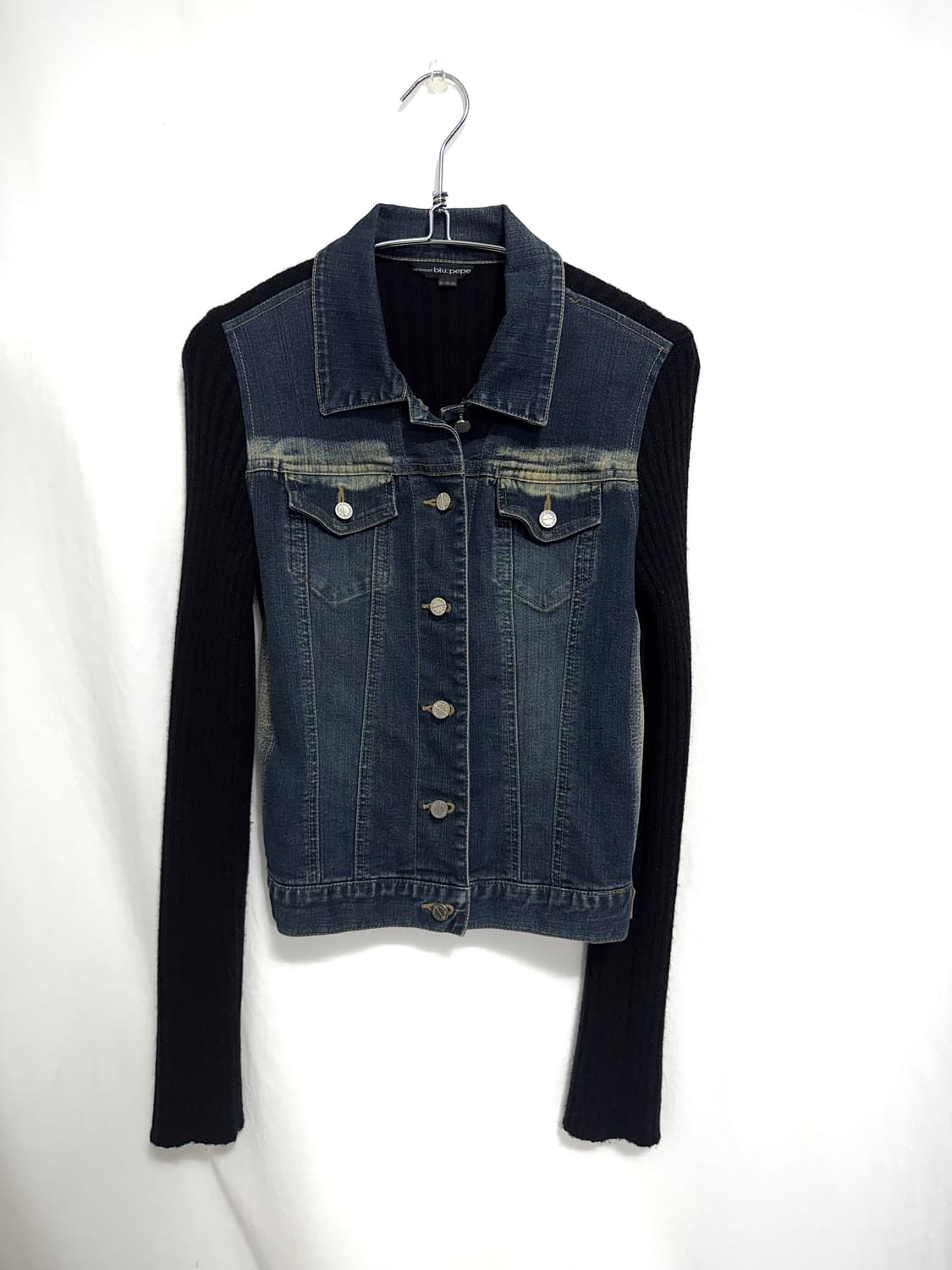Denim knit shirt jacket 상품이미지1