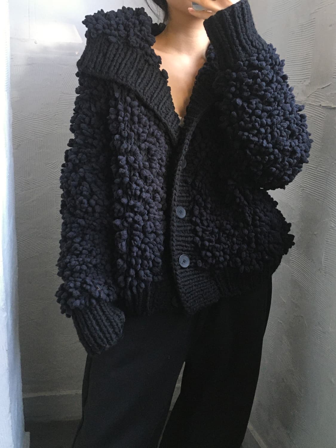 MM6 메종 마르지엘라 블랙 부클 가디건 상품이미지2