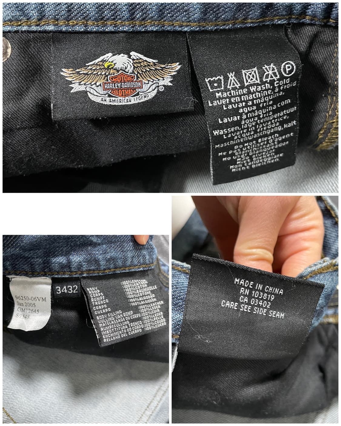 할리데이비슨 하이라이즈 레더패치 데님 팬츠 30 상품이미지10