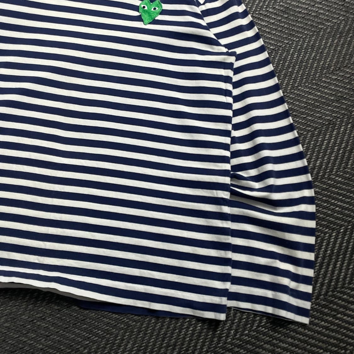 꼼데가르송 스트라이프 그린 와펜 긴팔 티셔츠o 4592 상품이미지2