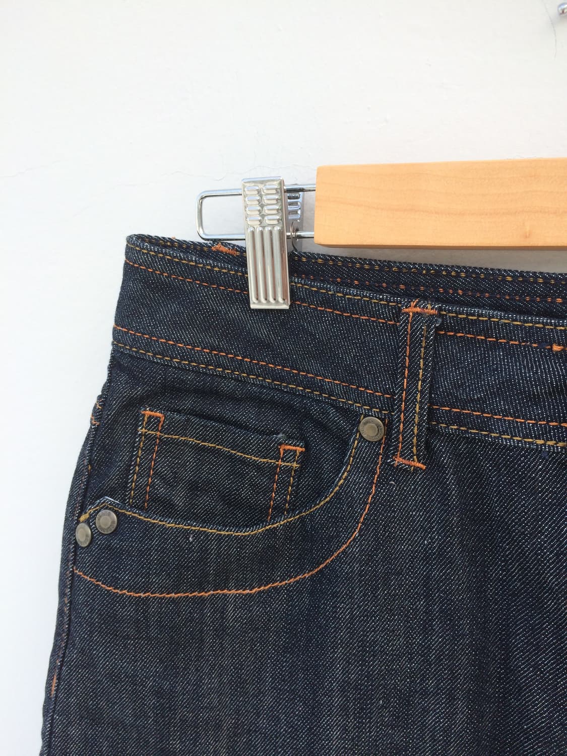 orange stitch denim skirt 상품이미지3