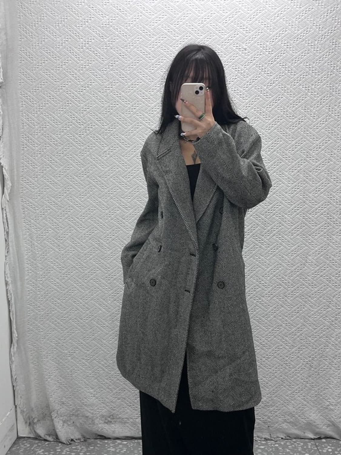 앤더슨벨 모던시크 울 캐시미어 헤링본 코트 S C07649 상품이미지1