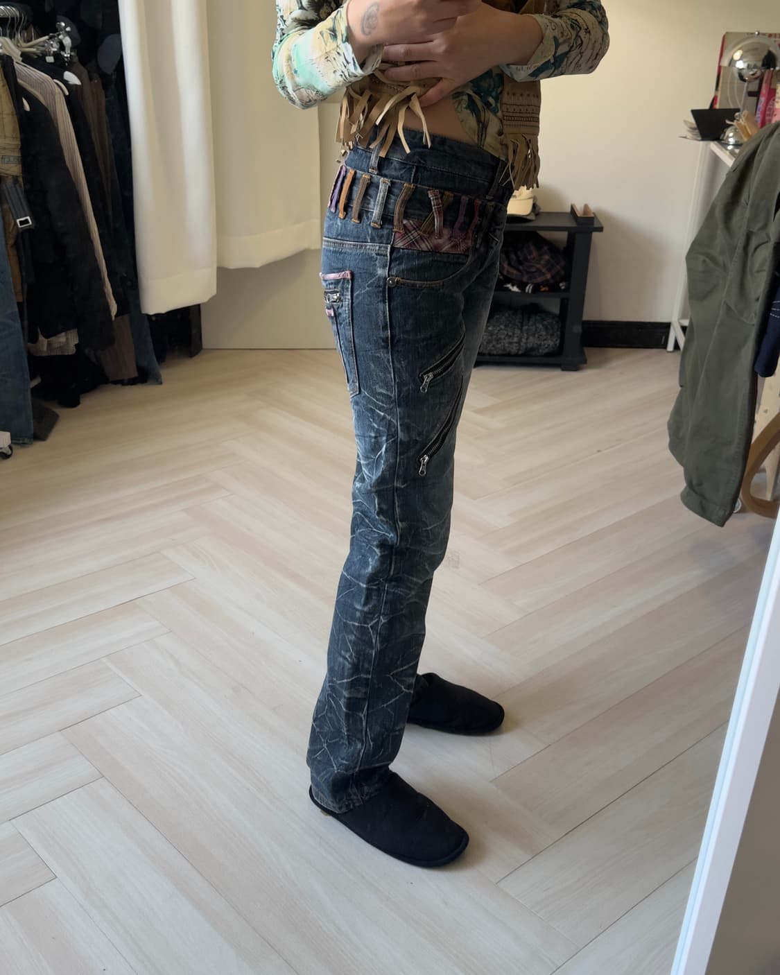 [NYLAUS] double-waist denim pants(check) 상품이미지3