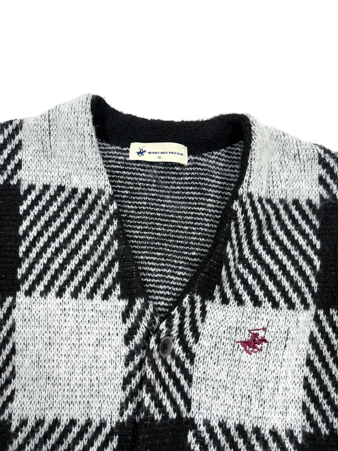 Beverly Hills Polo Club 체크 니트 가디건 상품이미지3