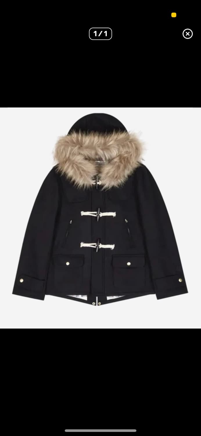 사파리스팟 레기온 모터스 클럽 페이크 퍼 더플 코트 블랙 상품이미지1