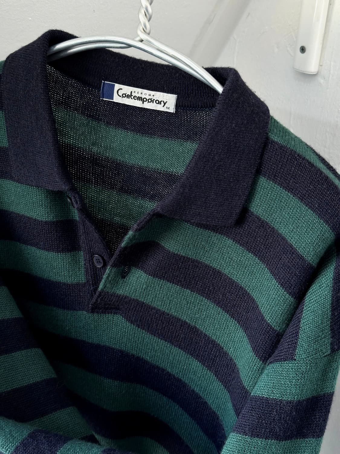 High gauge wool blend stripe polo knit 상품이미지2