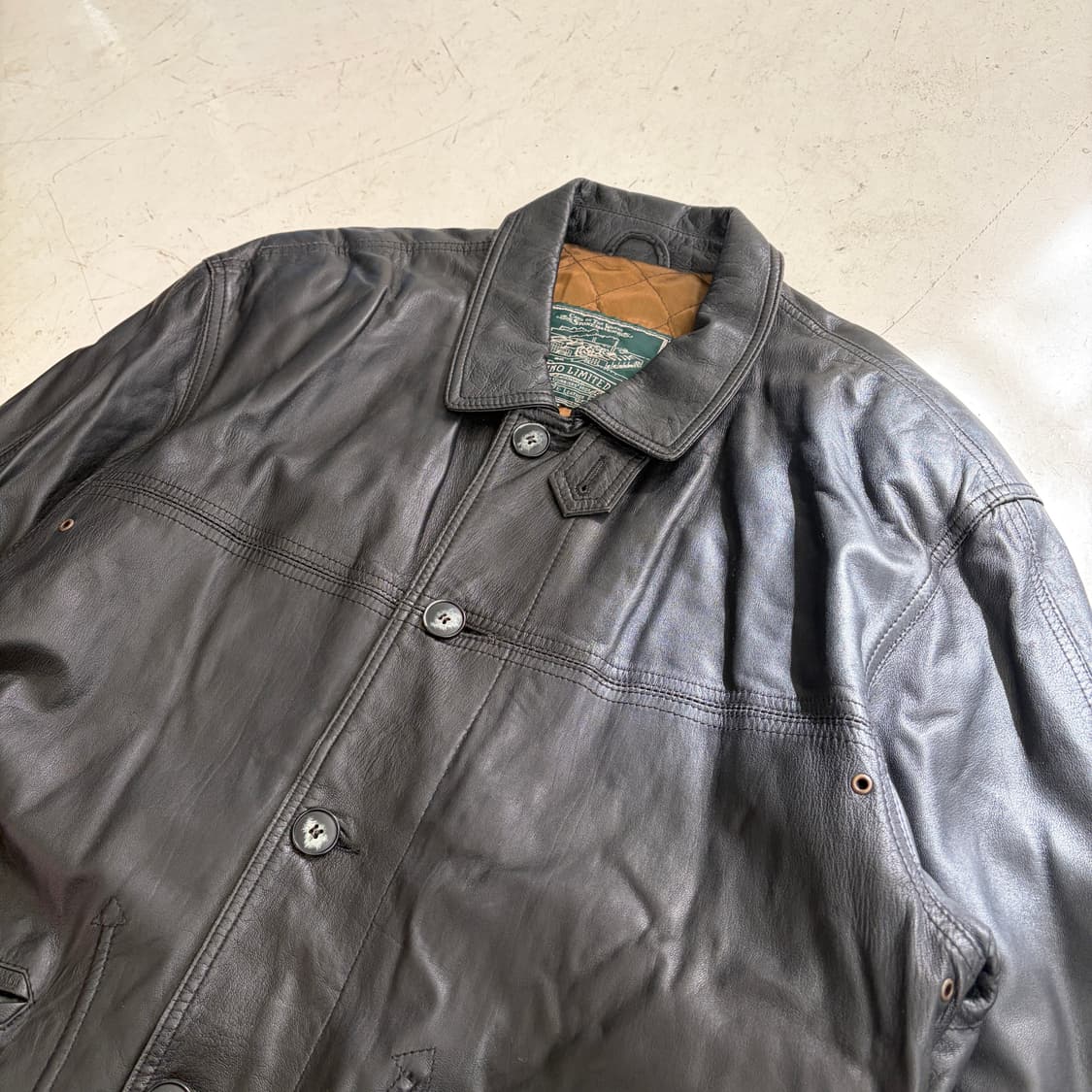 90s Gruno Limited 빈티지 리얼가죽 코트 XL 상품이미지4