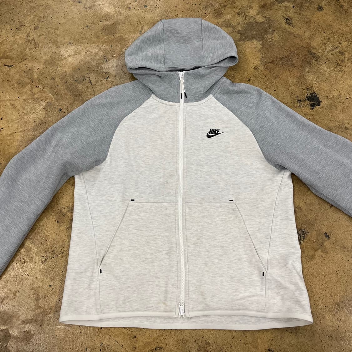 [정품/L] 나이키 테크 플리스 풀집업 후드 그레이 화이트 b18 상품이미지3