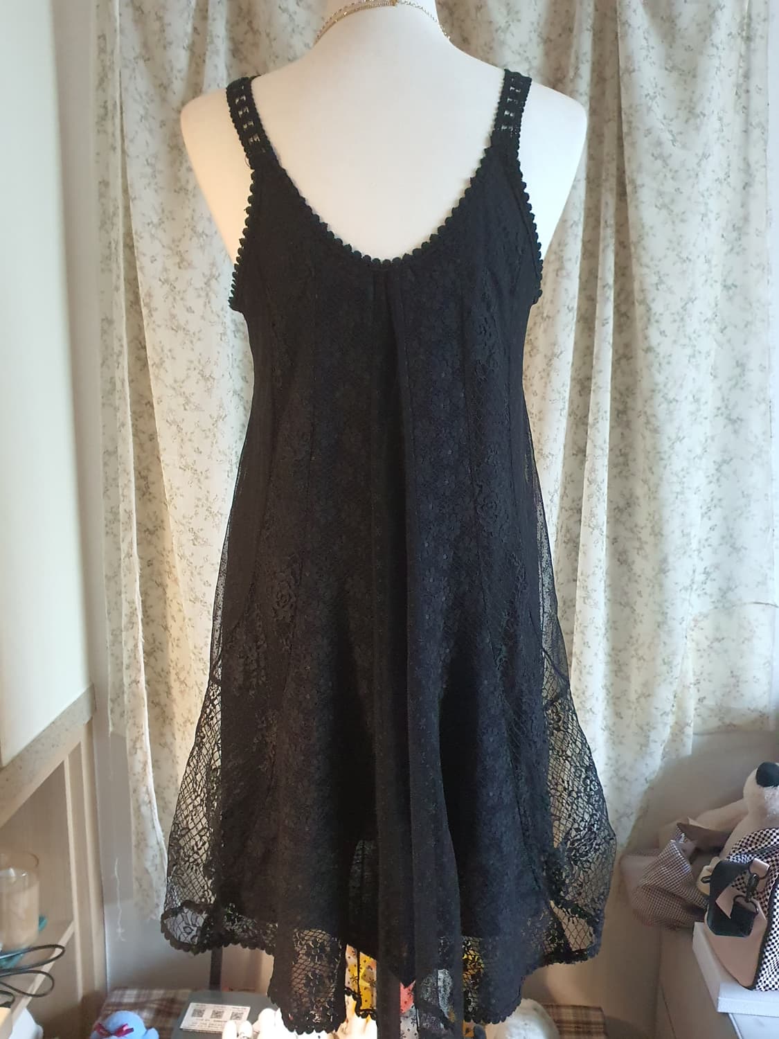 [빈티지] 레이어드 원피스 레이스 블랙 슬립 원피스 상품이미지4