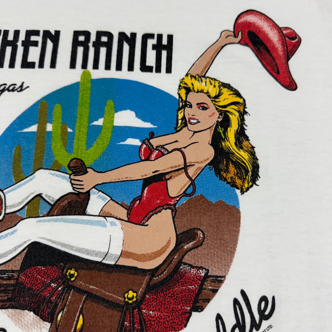 빈티지 90s Pin Up Girl Cowboy 핀업걸 카우보이 티셔츠 상품이미지5
